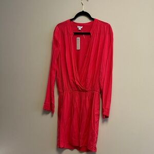 Splendid Vibrant Red Long Sleeve Dress